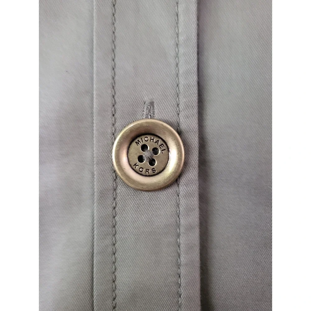 Michael Michael Kors Olive Green‎ Utility Jacket Size 4P Cotton Button Front...